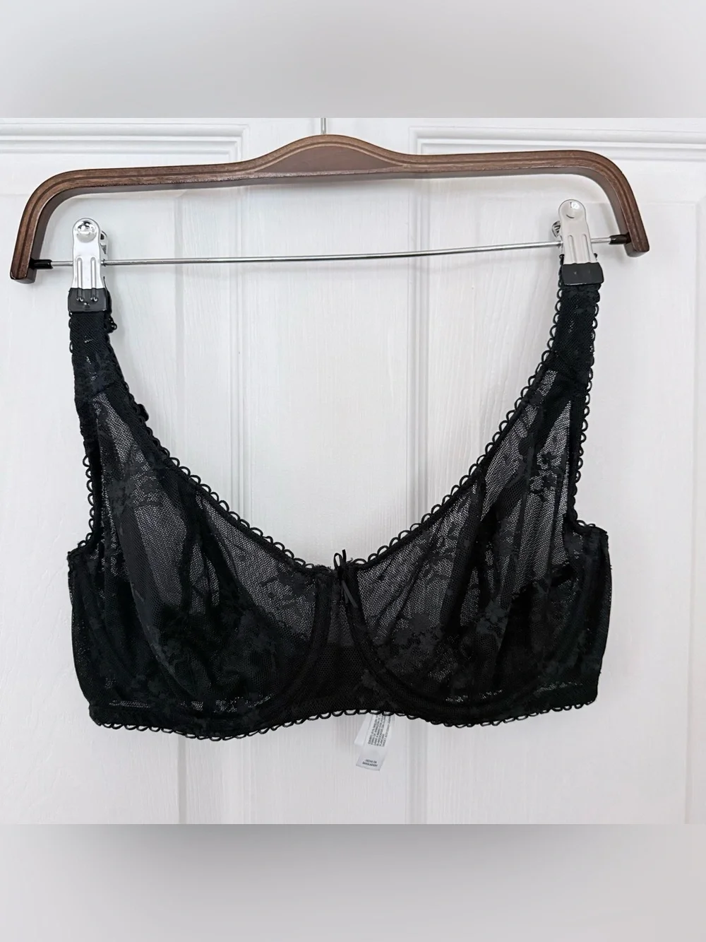 Wild Fable Black Floral Lace Unlined Balconette Underwire Bra 36D